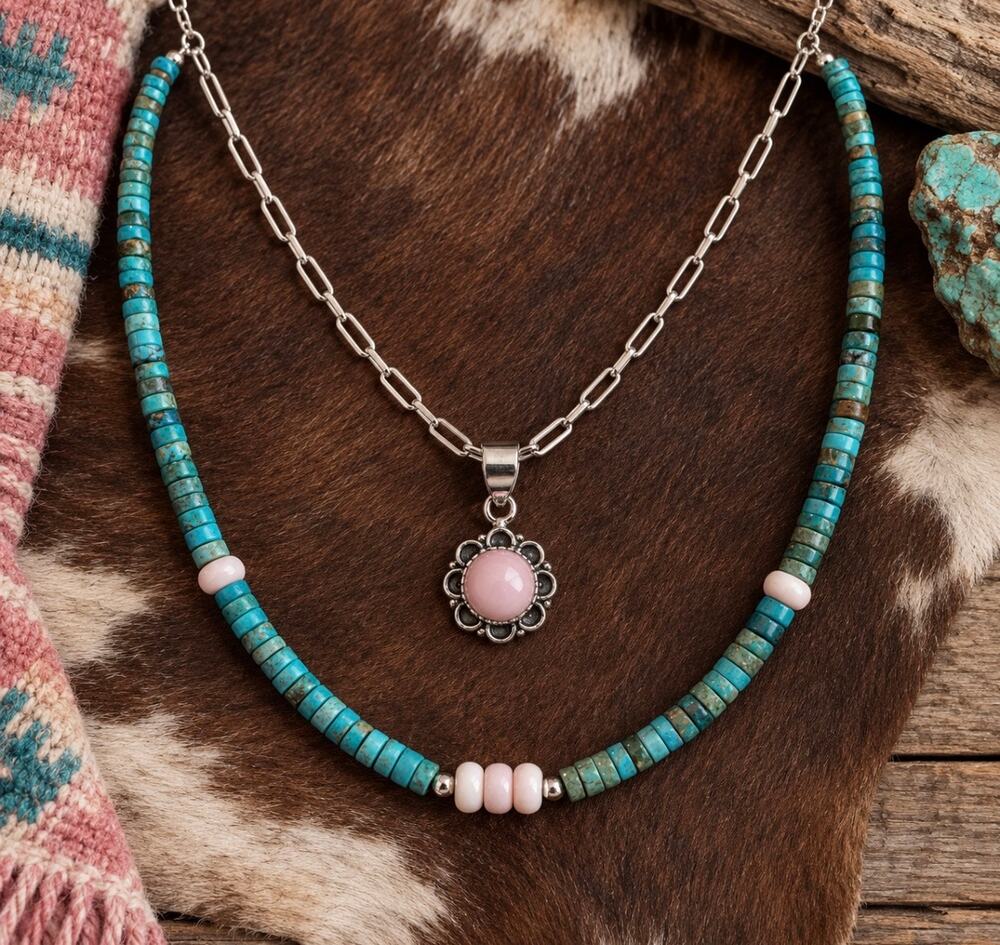 Pink Conch Round Pendant Sterling Silver Necklace – Adjustable 14-20"